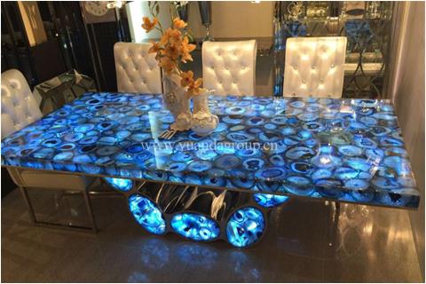 Blue agate tabletops