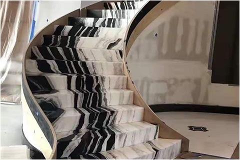 White panda marble stairs tread tiles