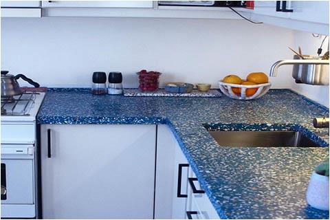 Blue Terrazzo Kitchen Countertop
