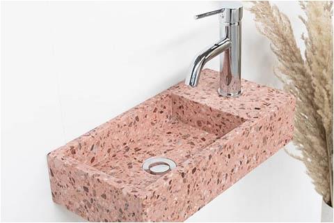 粉色水磨石水槽