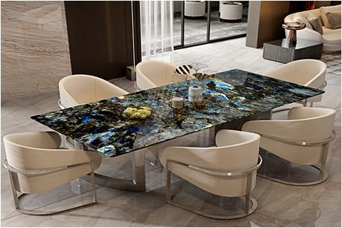 Labradorite Blue Granite Dining Table