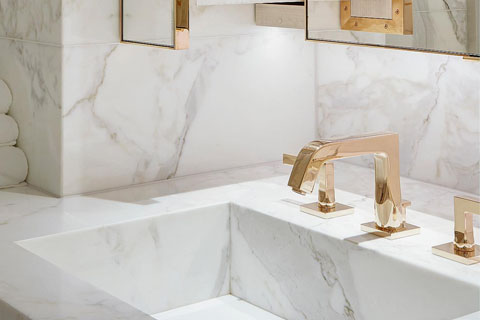 Calacatta white marble countertop