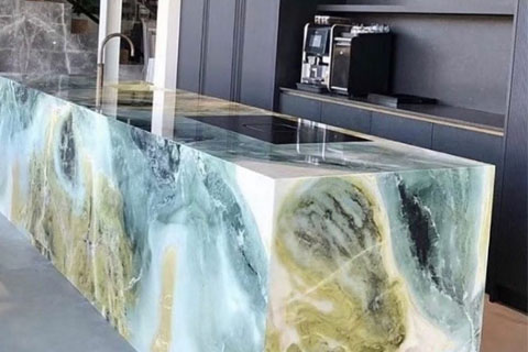 green marble countertop
