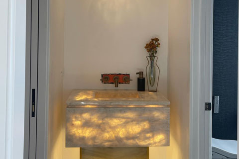 Natural Brazilian White Crystal Bathroom Countertop