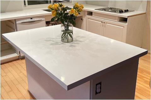 Pure White Quartz Kitchen Vanity Top