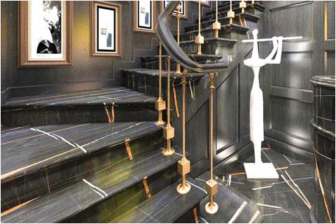 black aziza marble stair