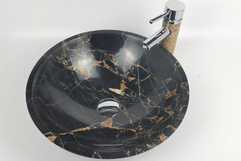 Black Gold Marble Hand Washing Basin Sink