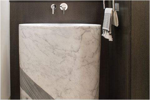 Carrara white pedestal basin hand washing stone marble