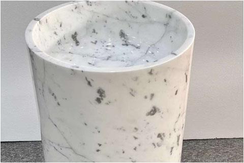 Stauario white marble pedestal basin hand washing