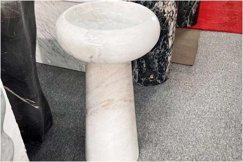 Guangxi white pedestal basin hand washing stone marble