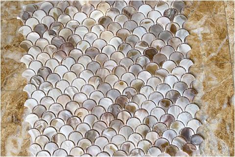 Fanshaped Pearl Shell Mosaics Tile