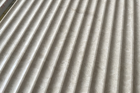 Beige Marble Slab Surface Concave Groove Sheet