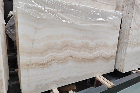 Natural Straight White Vein Marble Onyx Slab