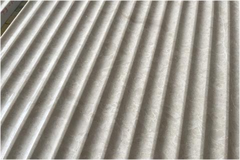 Beige Marble Slab Surface Concave Groove Sheet