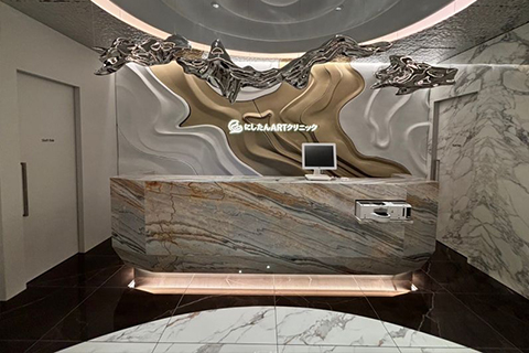 Yinxun Palissandro Marble Reception Desk Project