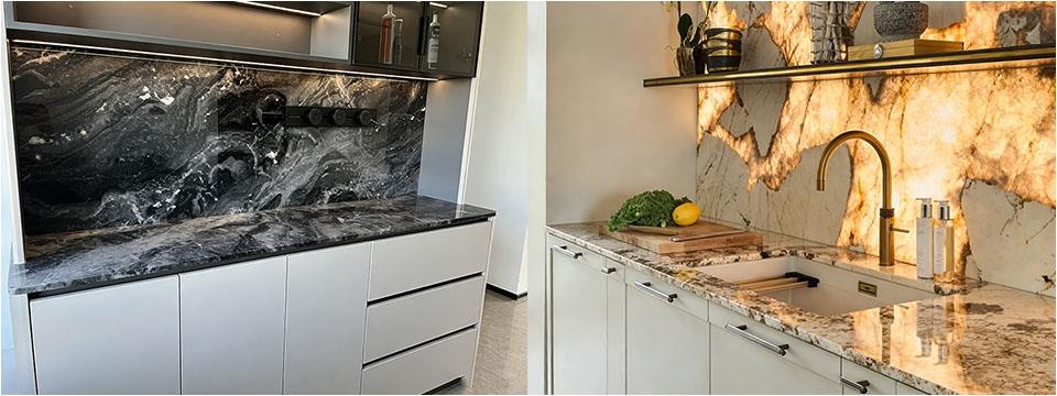 大理石用于台面和洗手盆