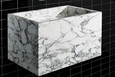 Wall hung marble bathroom washing basin