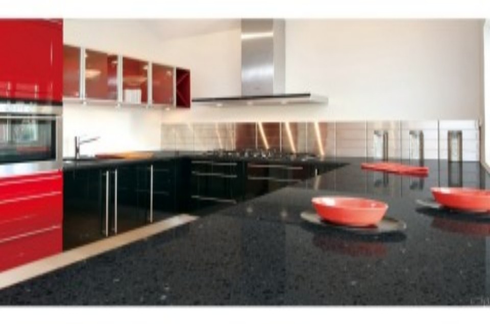 Black marble terrazzo