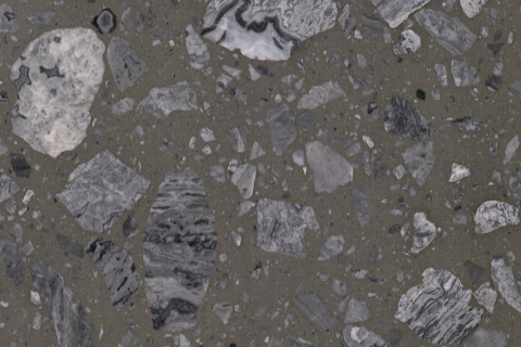 Dark Grey Mixed Stone Terrazzo Tile