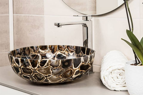 Brazilian Brown Semi Precious Stone Washing Basin