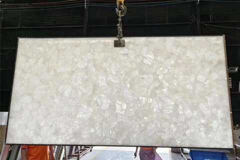 Crystal white agate slab